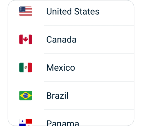 HouwangVPN connect step 2, choose VPN server location